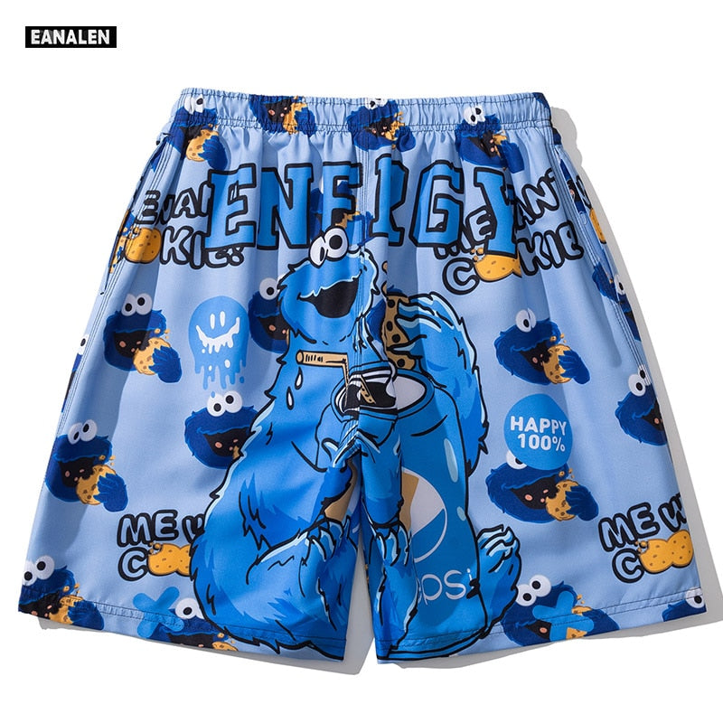 Cookie Monster Graphic Shorts