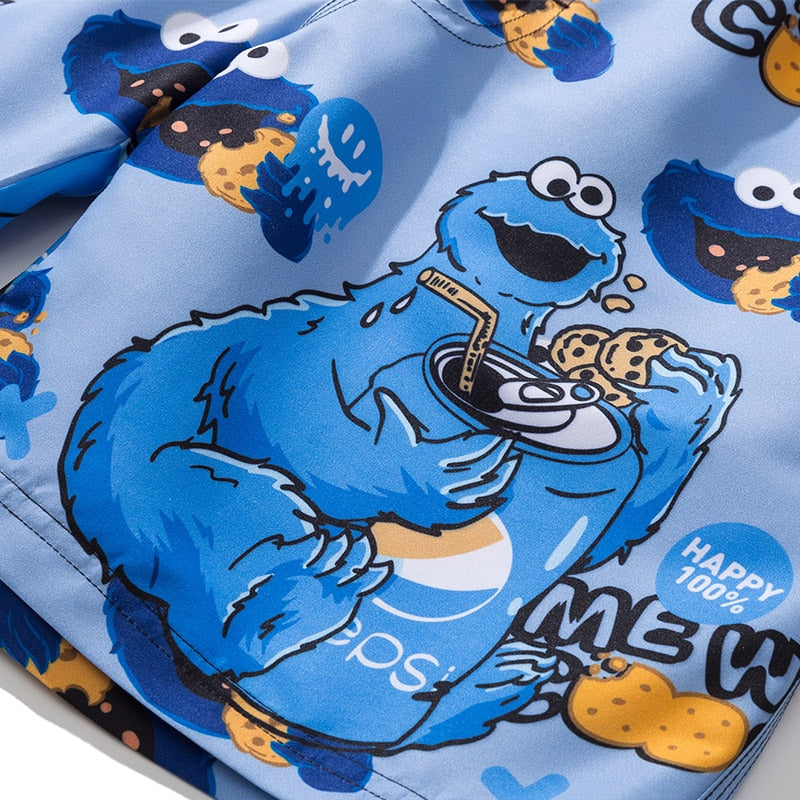 Cookie Monster Graphic Shorts