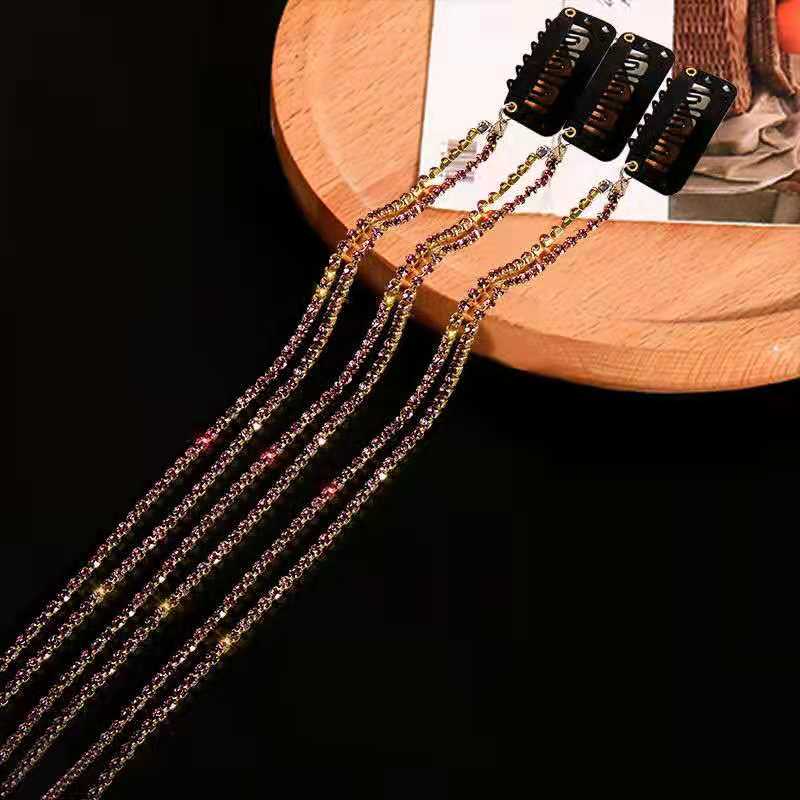 Flashing Diamond Chain Hairpin Braided