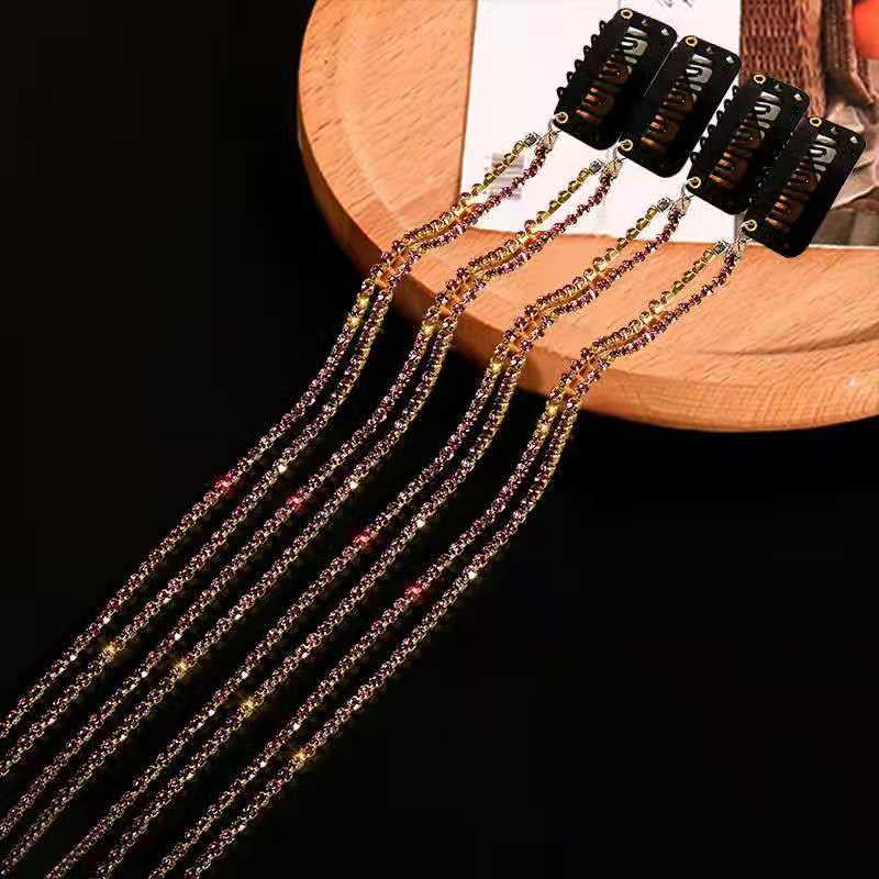 Flashing Diamond Chain Hairpin Braided