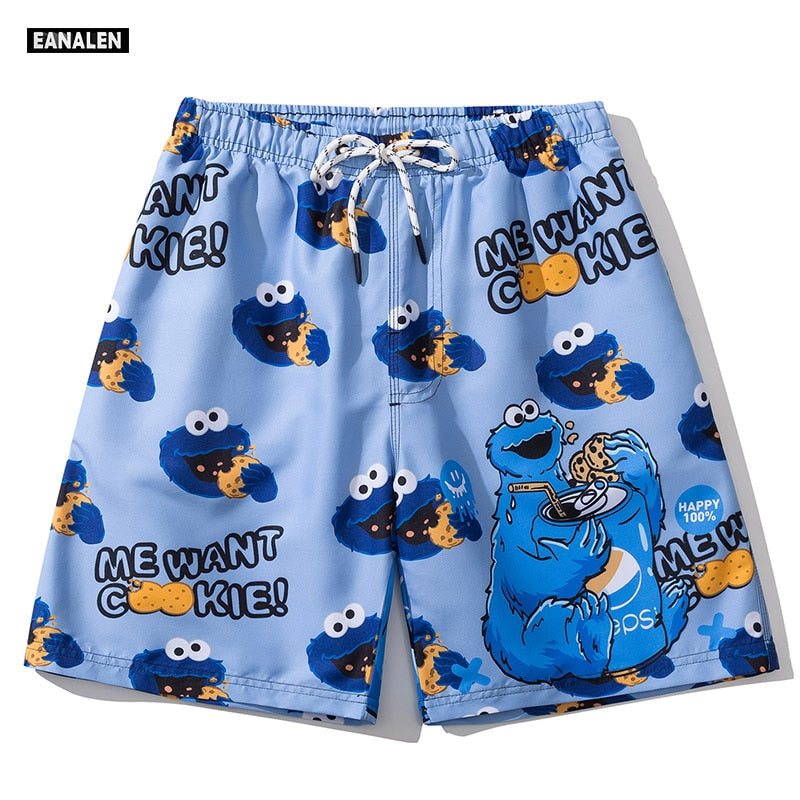 Cookie Monster Graphic Shorts