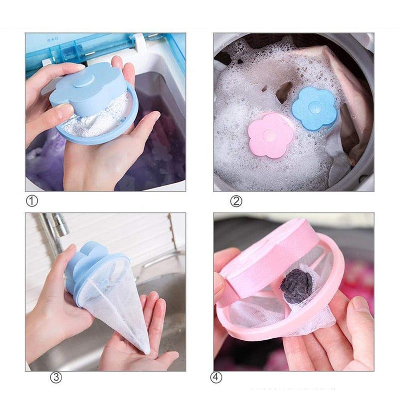 Ball Laundry Hair Removal Cleaning Mesh Bag