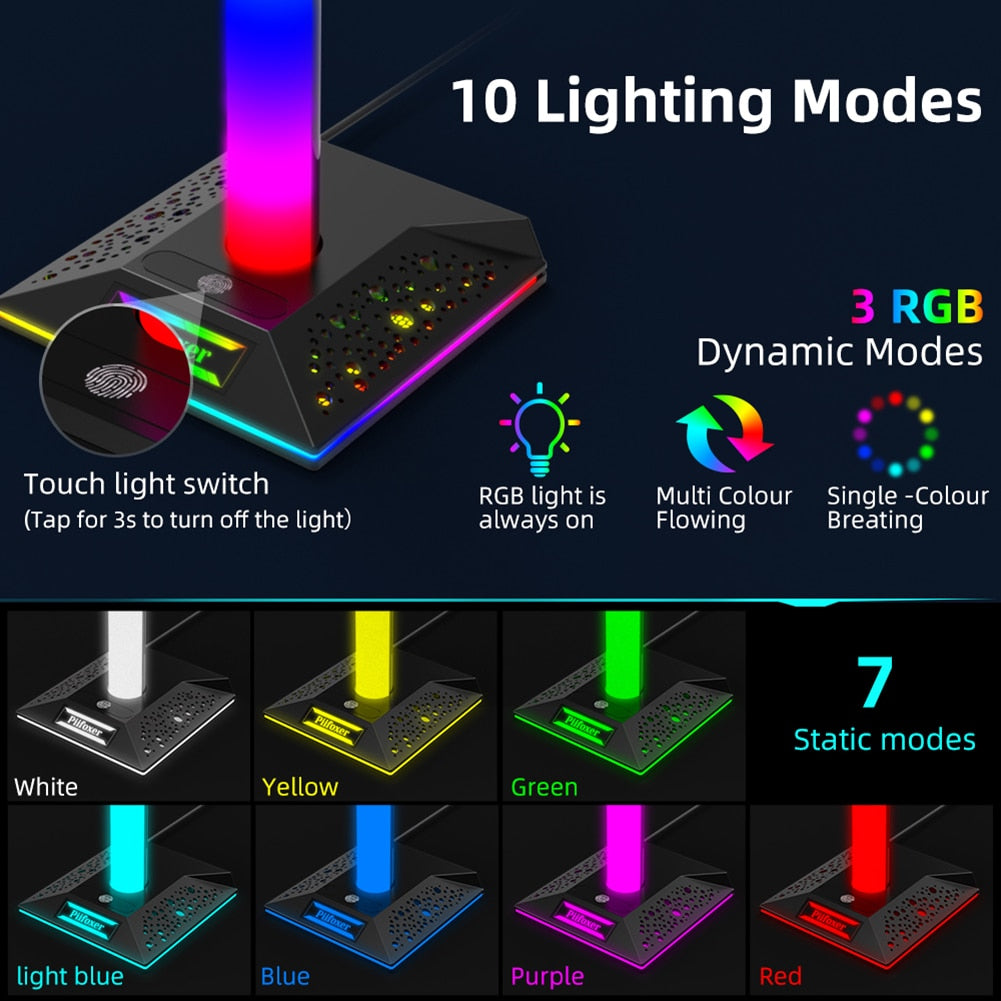 Strip Light Desk Gaming Headset Holder