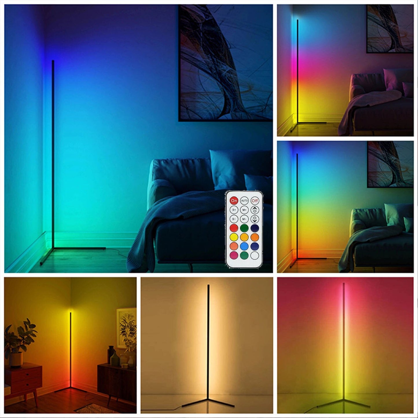 LED Lighting RGB Remote Tall Lamp