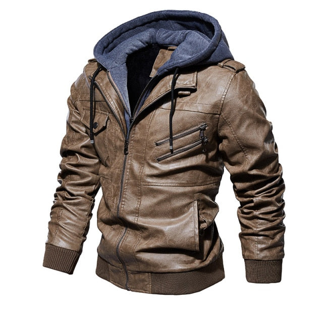 Casual Leather Jacket - Wurlis