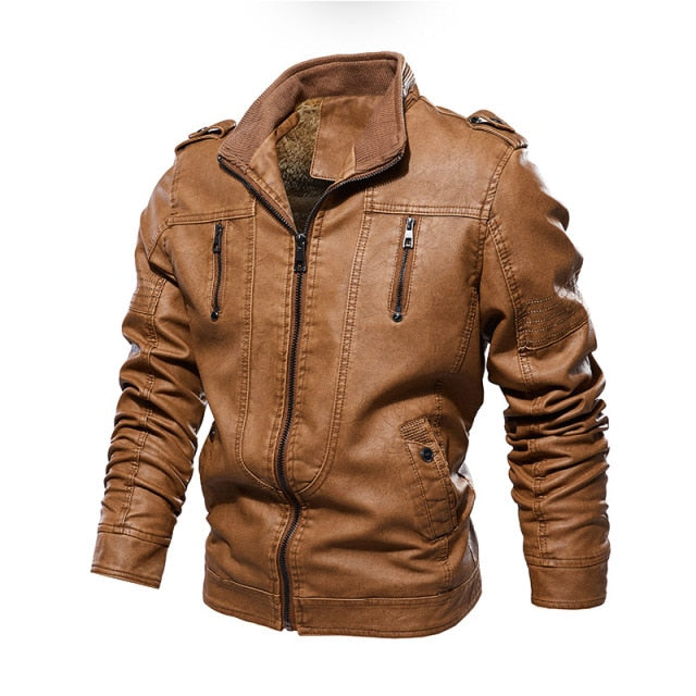 Casual Leather Jacket - Wurlis