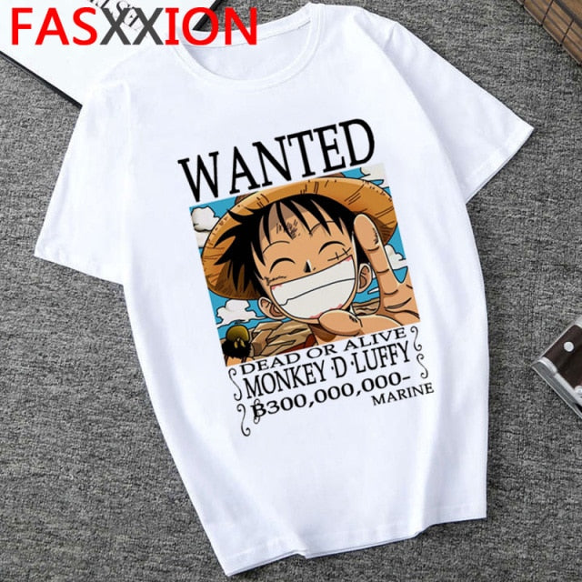 Printed One Piece Luffy Bounty Tee - Wurlis