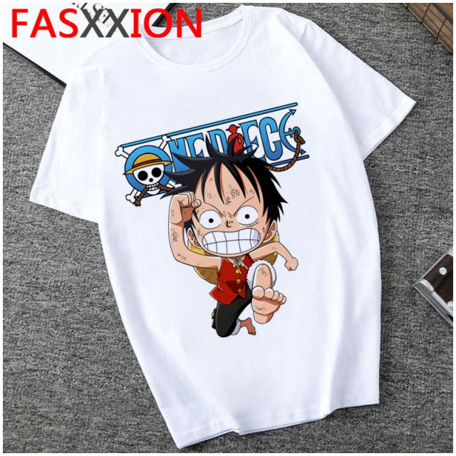 Printed One Piece Kid Luffy Tee - Wurlis