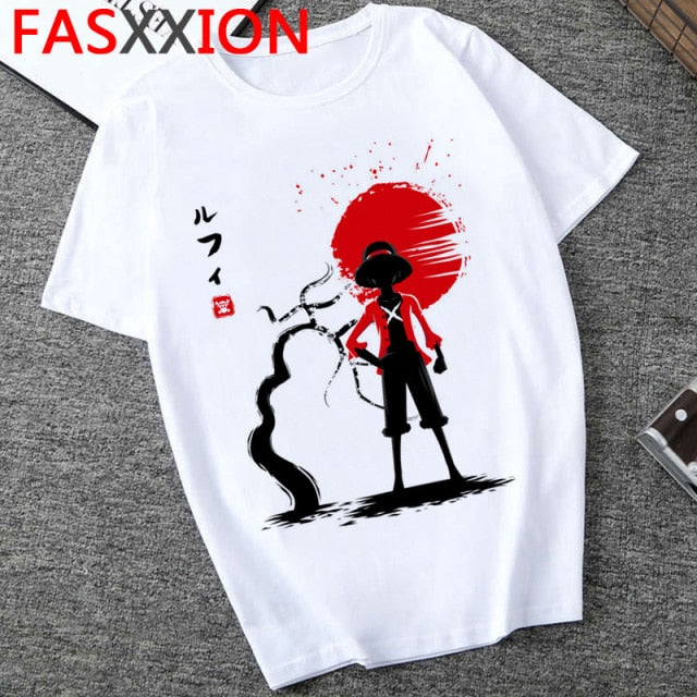 Printed One Piece Luffy Shadow Tee - Wurlis