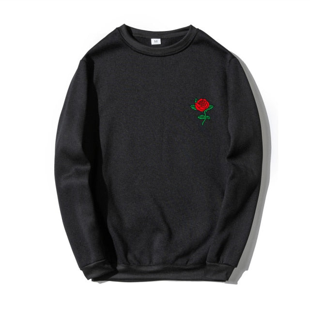 Printed Rose Sweatshirt - Wurlis