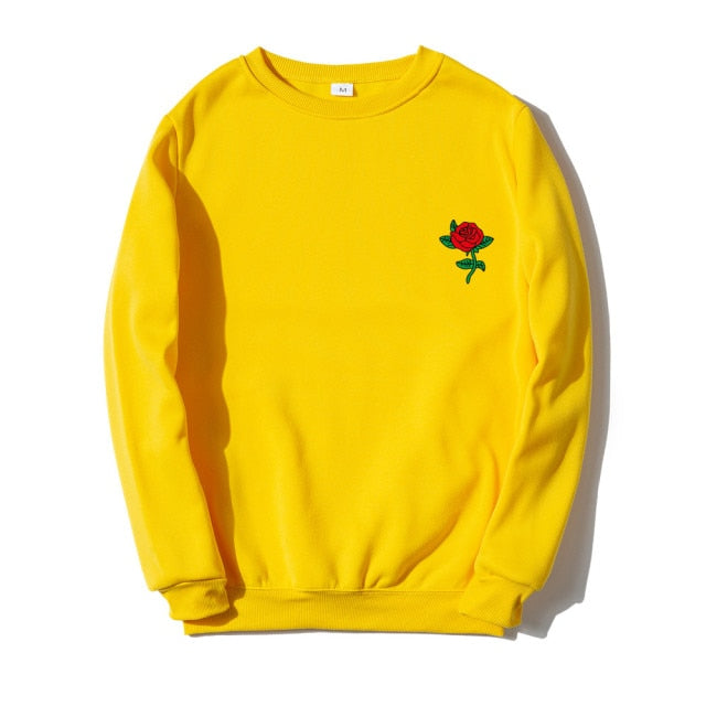 Printed Rose Sweatshirt - Wurlis