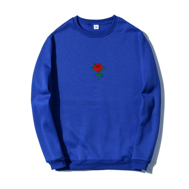 Printed Centered Rose Sweatshirt - Wurlis