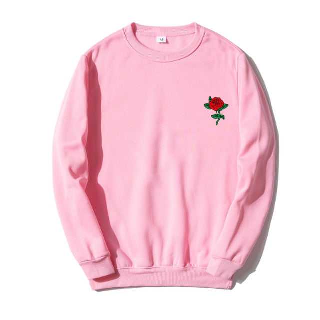 Printed Rose Sweatshirt - Wurlis