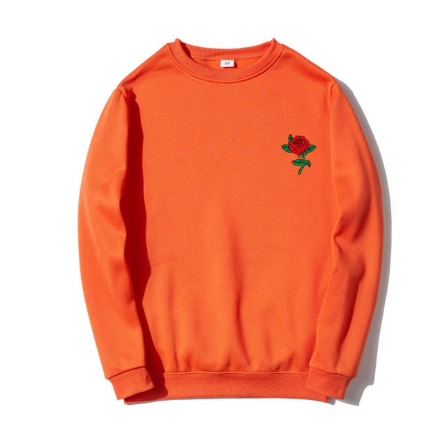 Printed Rose Sweatshirt - Wurlis