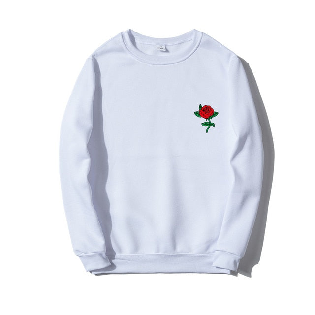 Printed Rose Sweatshirt - Wurlis