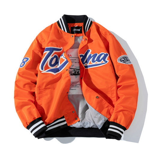 Embroidered Varsity Windbreaker Jacket - Wurlis