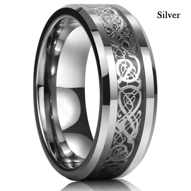 Styled & Refined Tungsten Carbide Dragon Ring - Wurlis