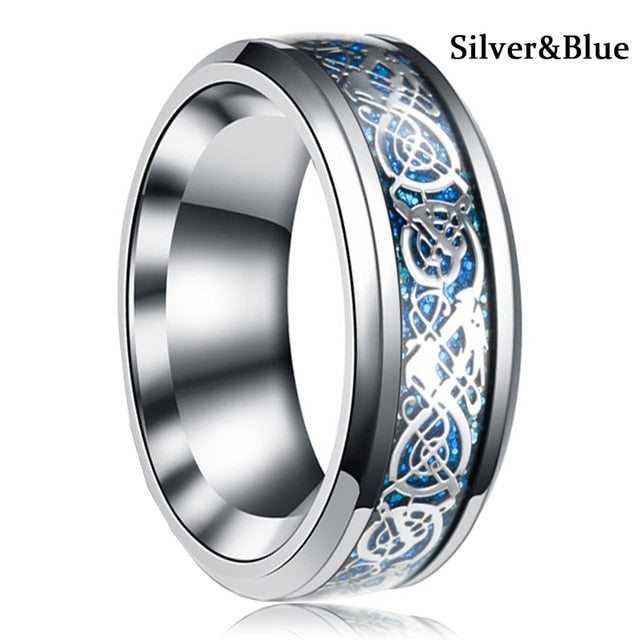 Styled & Refined Tungsten Carbide Dragon Ring - Wurlis