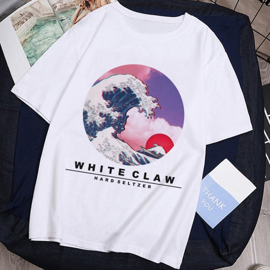 Printed White Claw Waves Tee - Wurlis