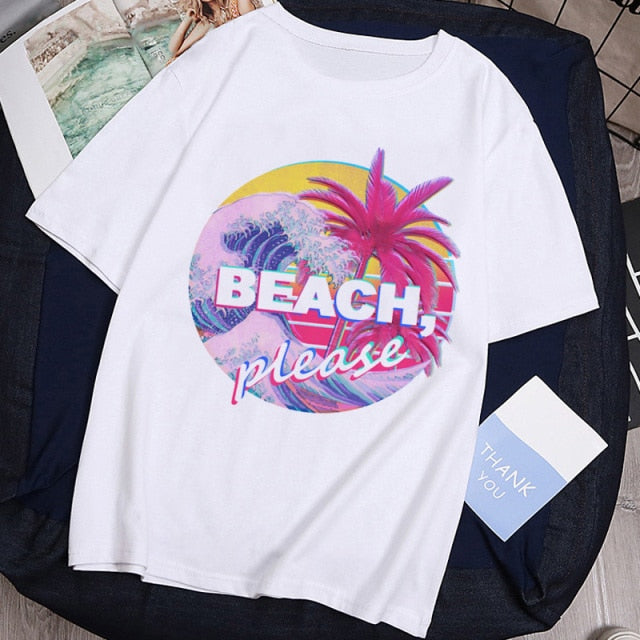 Printed Beach Please Tee - Wurlis