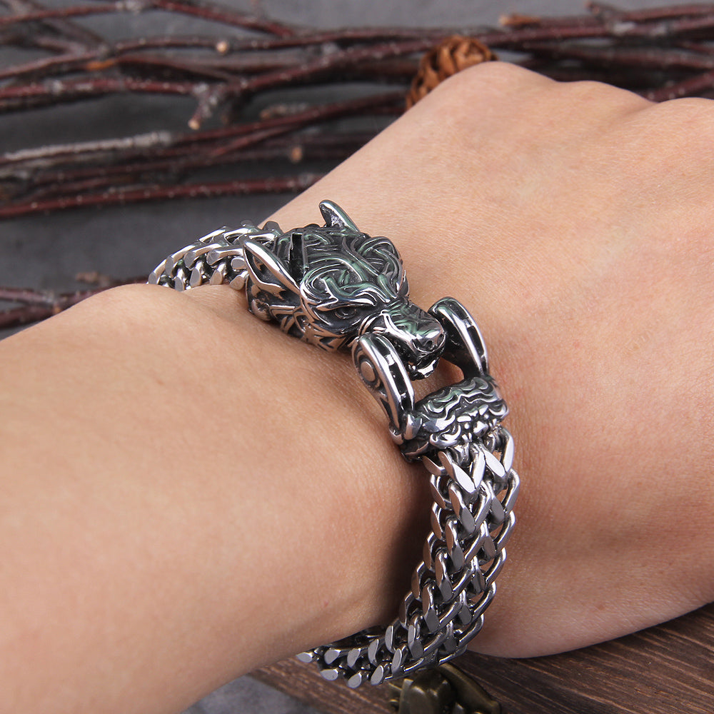 Ouroboros Vintage Stainless Steel Bracelet - Wurlis