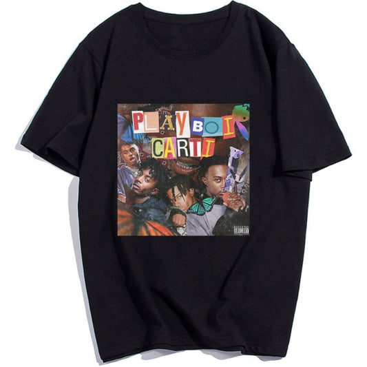 Graphic Playboi Carti Black Printed Tee - Wurlis