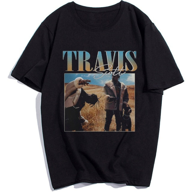 Graphic Travis Scott Field Printed Tee - Wurlis