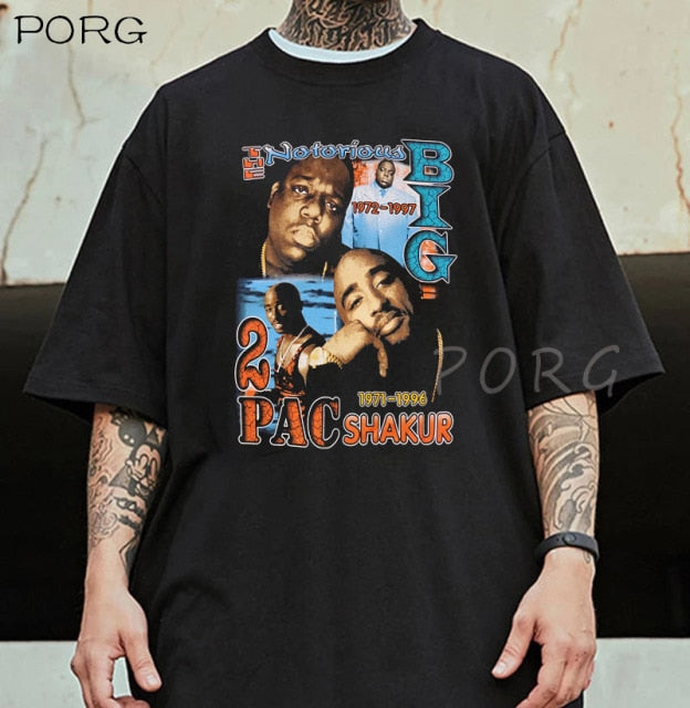 Graphic Notorious Big and Tupac Memoir Vintage Tee - Wurlis