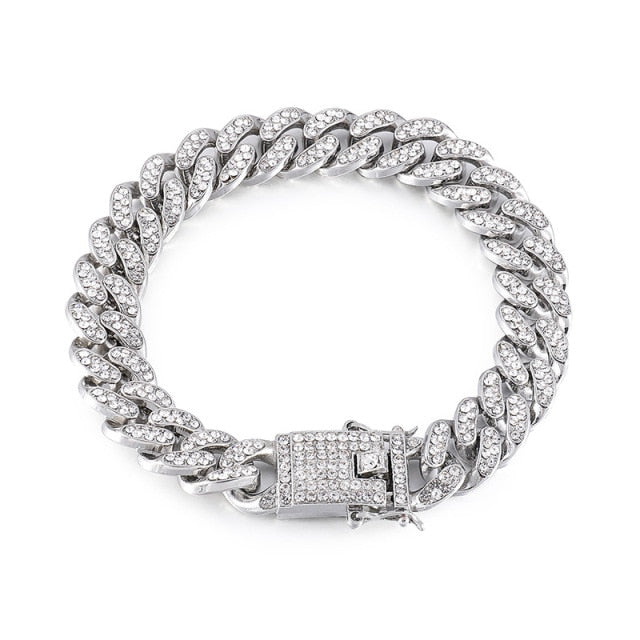 Cuban Rhinestone Chain Bracelet - Wurlis