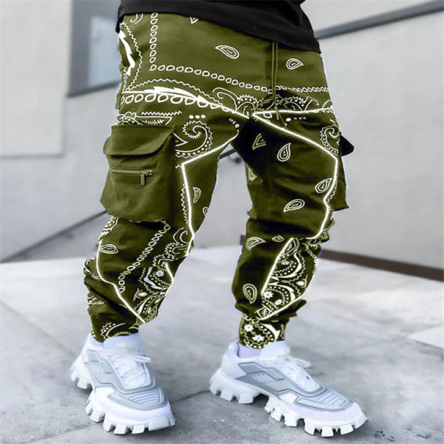 Hip Harajuku Bandana Styled Cargo Pants - Wurlis