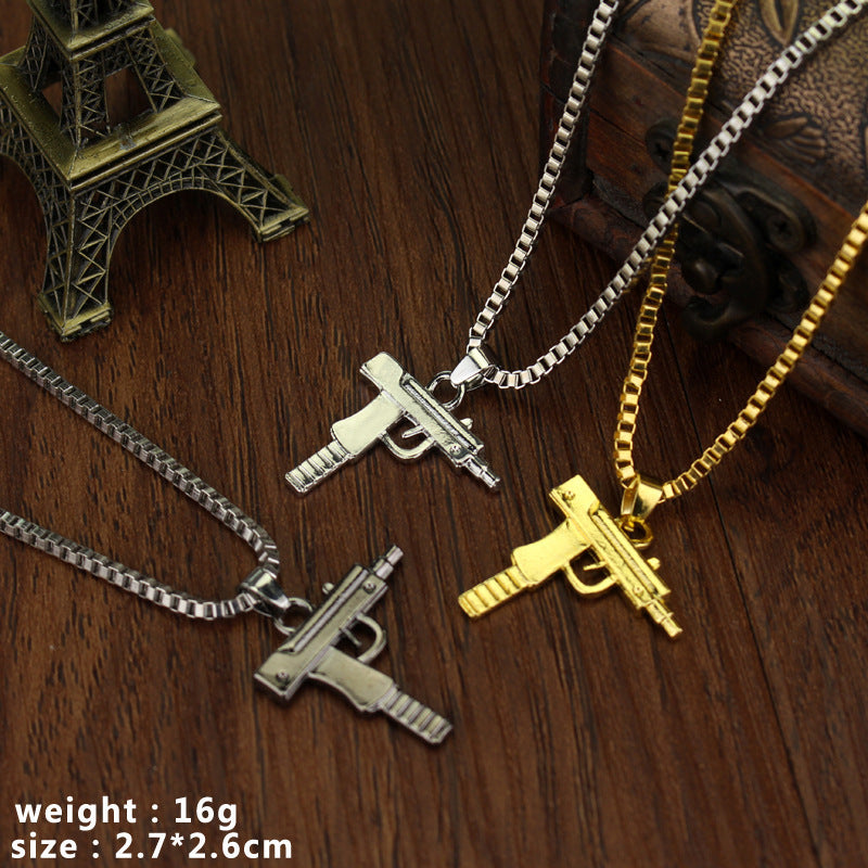 Army Style Uzi Pendant & Chain - Wurlis