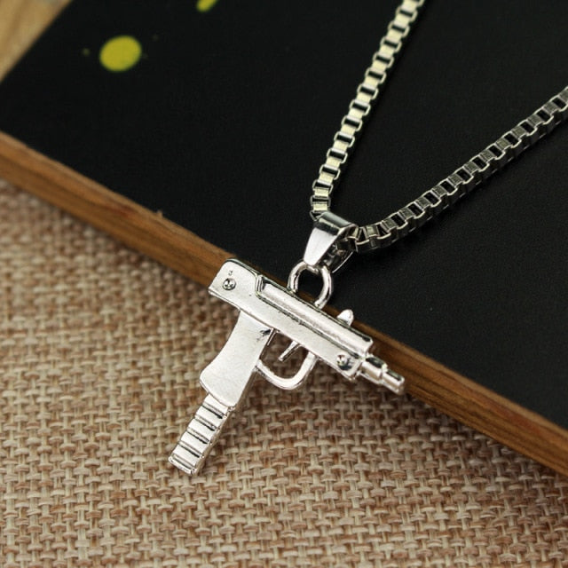 Army Style Uzi Pendant & Chain - Wurlis