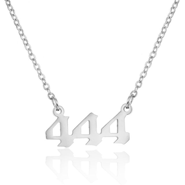 Stainless Steel Angel Numbered Necklace Chain & Pendant - Wurlis