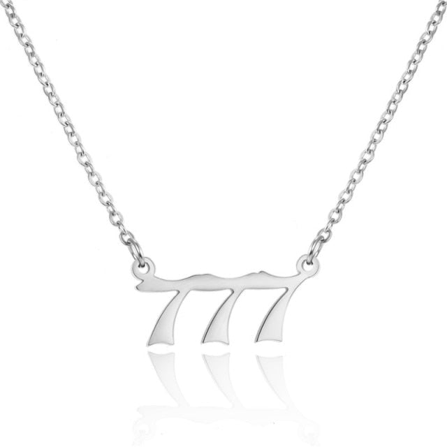 Stainless Steel Angel Numbered Necklace Chain & Pendant - Wurlis