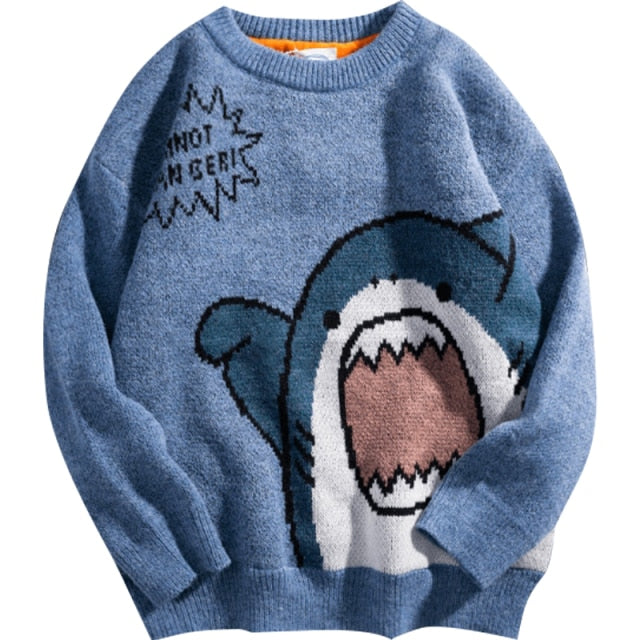 Knitted Vintage Shark Sweater - Wurlis