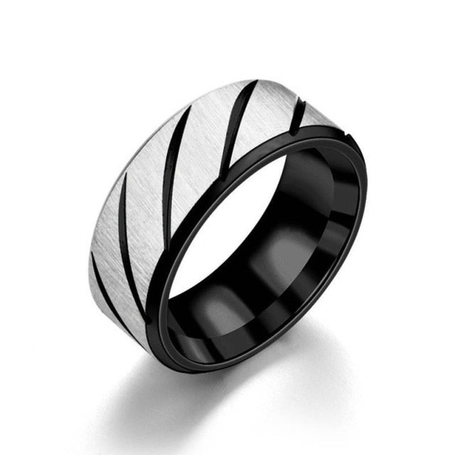 Tungsten Carbide Wave Patterned Ring - Wurlis