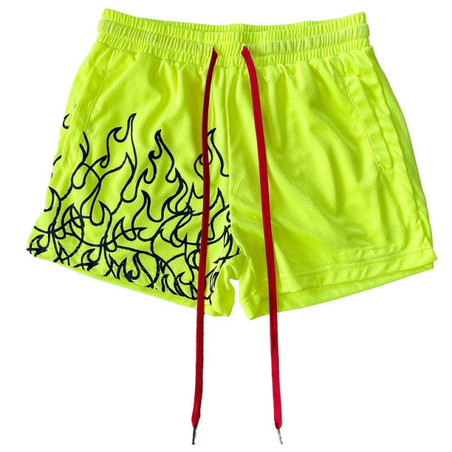 Vintage Flame Print Shorts - Wurlis