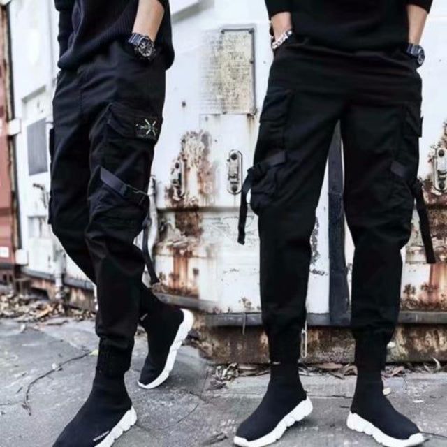 Jogger Cargo Pants w/Ribbons - Wurlis