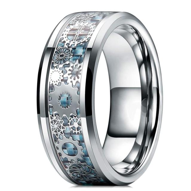 Styled & Refined Tungsten Carbide Gear Ring - Wurlis