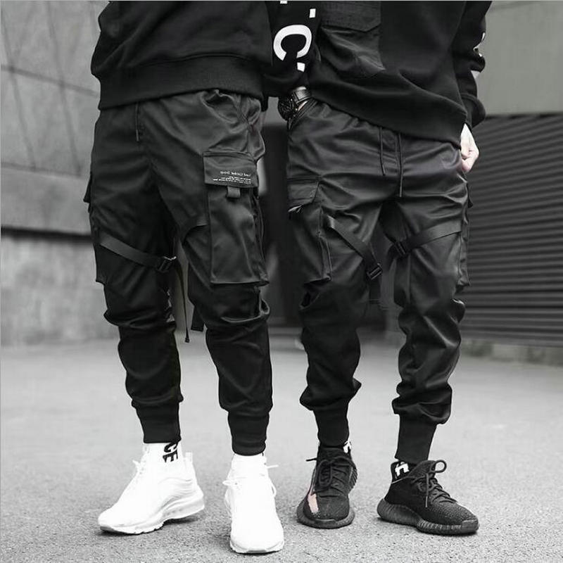 Black Cargo Pants w/Ribbons - Wurlis