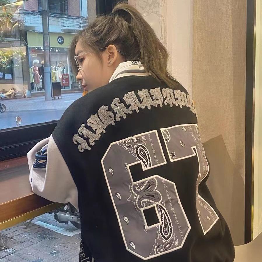 Embroidered A Harajuku Varsity Jacket - Wurlis