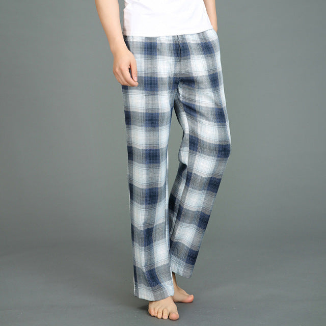 Plaid Cotton Pajama Pants - Wurlis