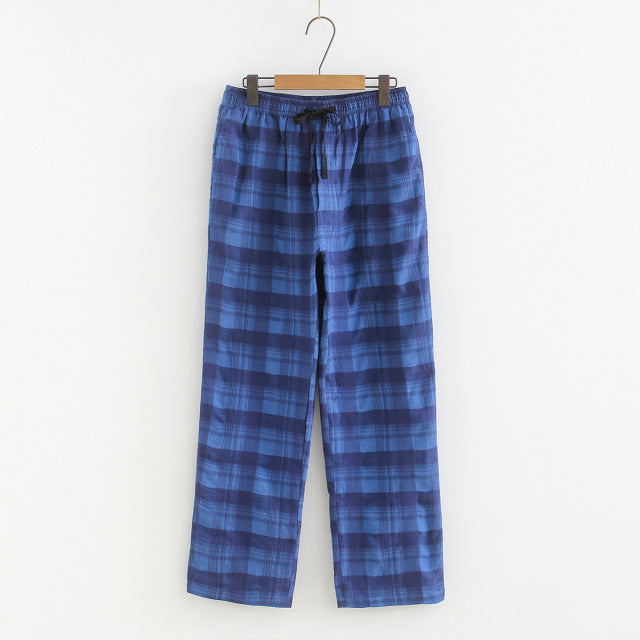 Plaid Cotton Pajama Pants - Wurlis