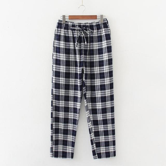 Plaid Cotton Pajama Pants - Wurlis