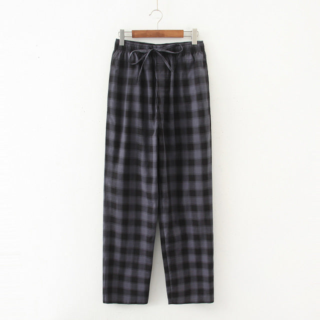 Plaid Cotton Pajama Pants - Wurlis