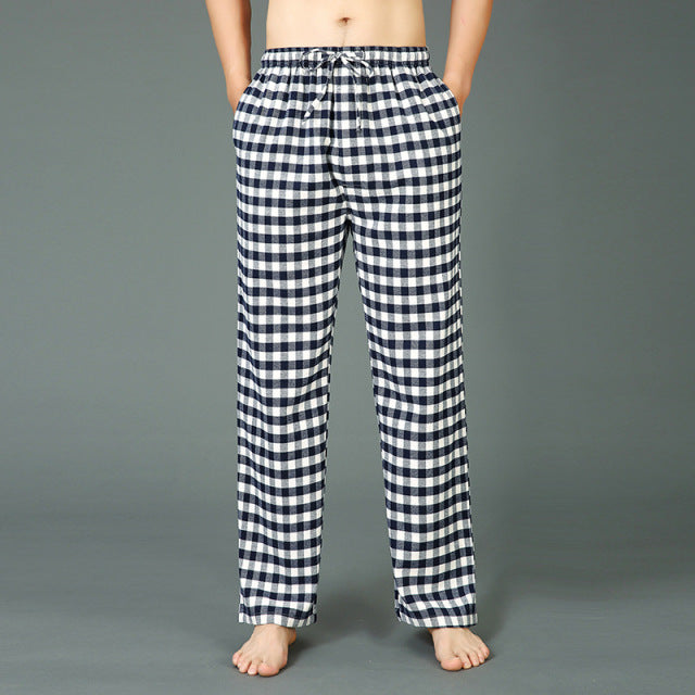 Plaid Cotton Pajama Pants - Wurlis