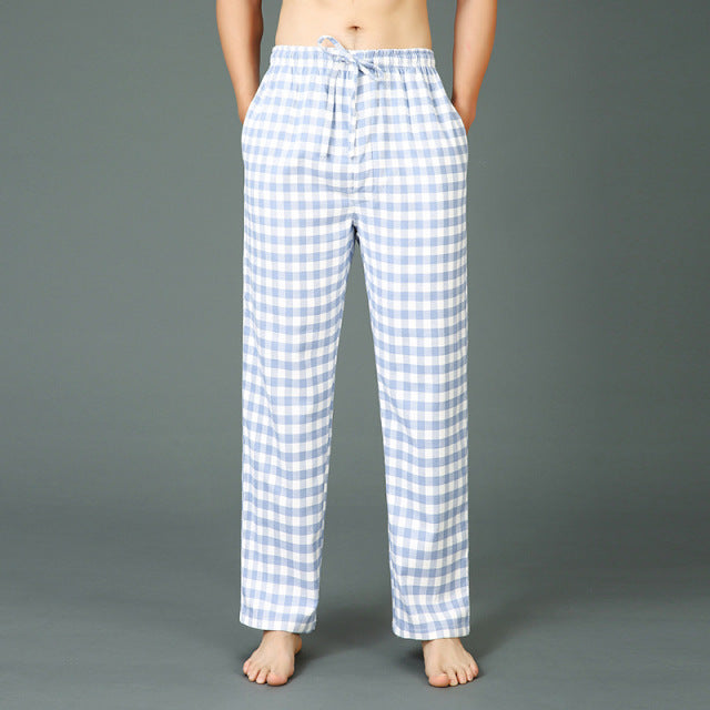 Plaid Cotton Pajama Pants - Wurlis