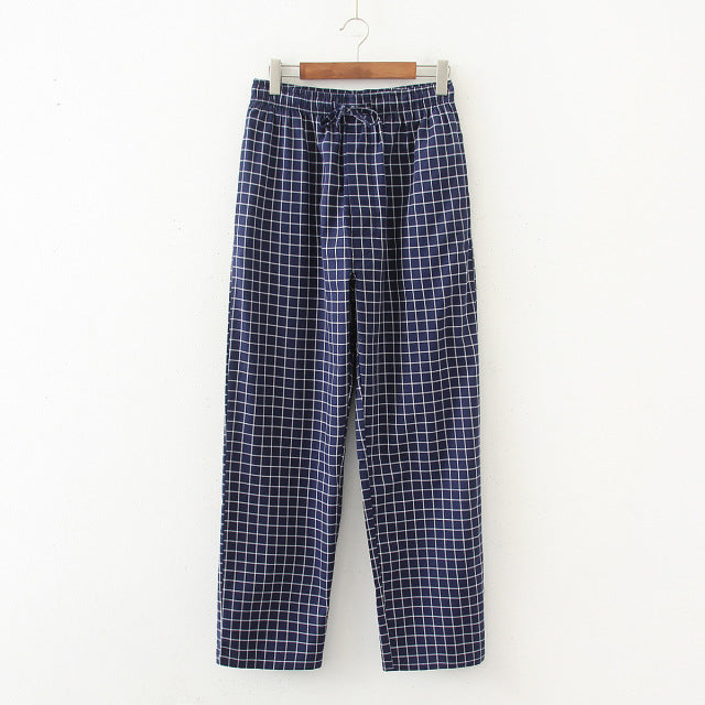 Plaid Cotton Pajama Pants - Wurlis