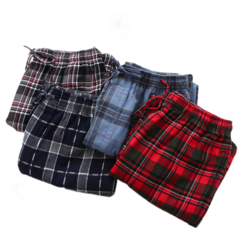 Plaid Cotton Pajama Pants - Wurlis