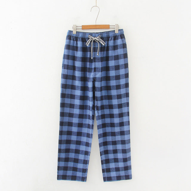 Plaid Cotton Pajama Pants - Wurlis